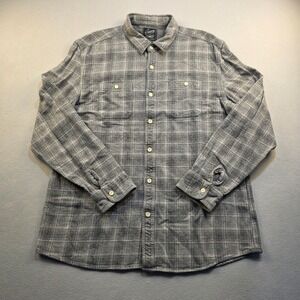 Grayers Heritage‎ Flannel Shirt Mens XXL Grey Plaid Long Sleeve Cotton Button
